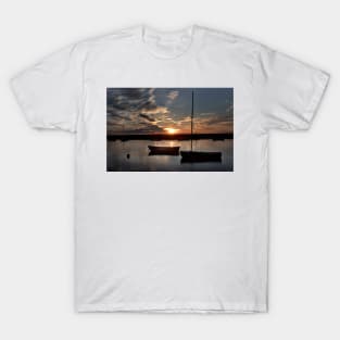 Sunset over the harbour at Burnham Overy Staithe, Norfolk, UK T-Shirt